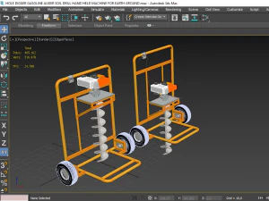 M&aacute;quina perforadora de mano para suelo, barrena excavadora, para tierra Modelo 3D