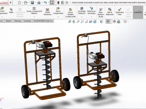 M&aacute;quina perforadora de mano para suelo, barrena excavadora, para tierra Modelo 3D