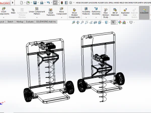M&aacute;quina perforadora de mano para suelo, barrena excavadora, para tierra Modelo 3D