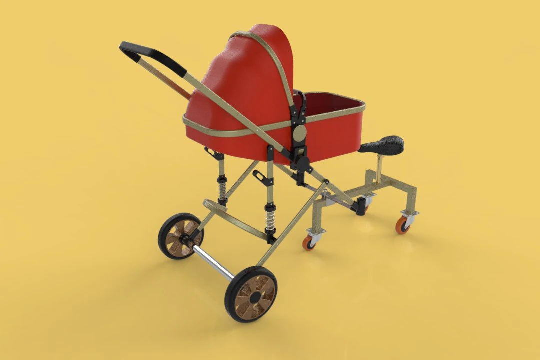 poussette bébé tricycle chariot conducteur voyage Modèle 3D .c4d .max .obj .3ds .fbx .stl .blend