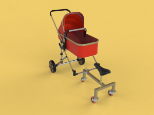 stroller baby infant trike trolley driver travel Modelo 3D