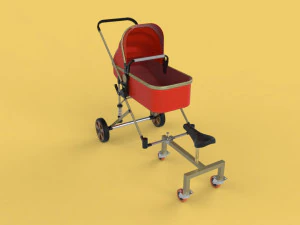 poussette b&eacute;b&eacute; tricycle chariot conducteur voyage Modèle 3D