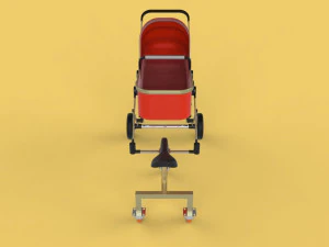 poussette b&eacute;b&eacute; tricycle chariot conducteur voyage Modèle 3D