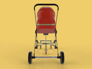 poussette b&eacute;b&eacute; tricycle chariot conducteur voyage Modèle 3D