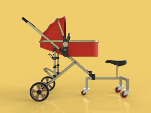 poussette b&eacute;b&eacute; tricycle chariot conducteur voyage Modèle 3D