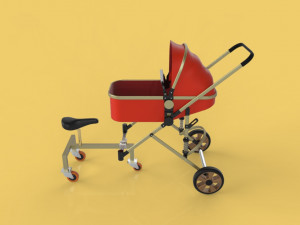 stroller baby infant trike trolley driver travel Modelo 3D