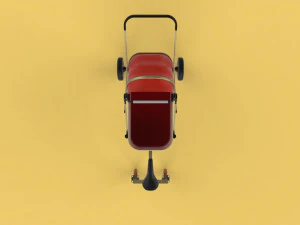 poussette b&eacute;b&eacute; tricycle chariot conducteur voyage Modèle 3D