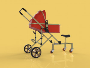 stroller baby infant trike trolley driver travel Modelo 3D