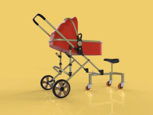 poussette b&eacute;b&eacute; tricycle chariot conducteur voyage Modèle 3D