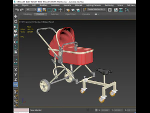 poussette b&eacute;b&eacute; tricycle chariot conducteur voyage Modèle 3D