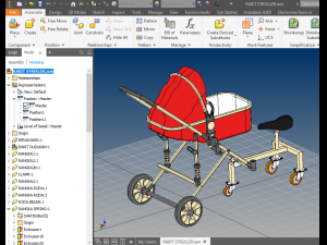 stroller baby infant trike trolley driver travel Modelo 3D