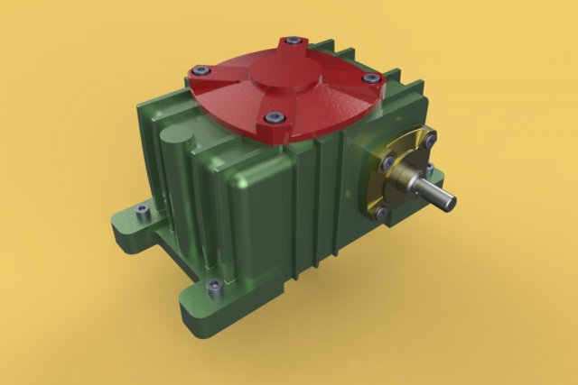Speed reducer gear box worm helical wpx 3D मॉडल .c4d .max .obj .3ds .fbx .stl .blend