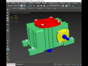 Speed reducer gear box worm helical wpx 3D Model