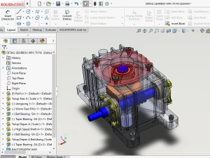 Speed reducer gear box worm helical wpx 3D Model