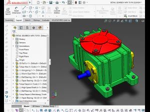 Speed reducer gear box worm helical wpx 3D Model