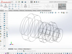 camshaft moped motorcycle motorbike 3D Model
