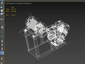 Пресс для соковыжималки из сахарного тростника 3D Модель