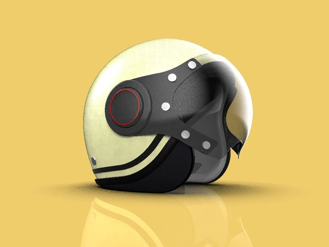 Modelo 3d vintage retr&ocirc; scooter capacete moto motocicleta Modelo 3D .c4d .max .obj .3ds .fbx .stl .blend 