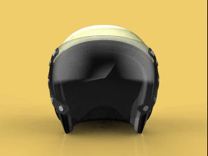 Modelo 3d vintage retr&ocirc; scooter capacete moto motocicleta Modelo 3D