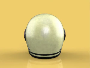 Modelo 3d vintage retr&ocirc; scooter capacete moto motocicleta Modelo 3D