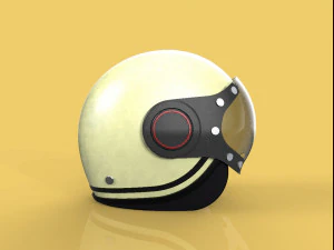 Modelo 3d vintage retr&ocirc; scooter capacete moto motocicleta Modelo 3D