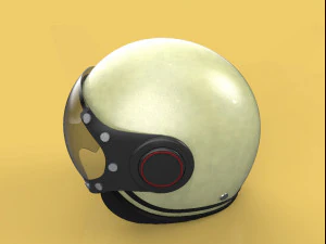 Modelo 3d vintage retr&ocirc; scooter capacete moto motocicleta Modelo 3D