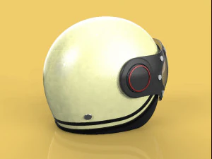 Modelo 3d vintage retr&ocirc; scooter capacete moto motocicleta Modelo 3D