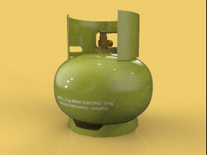 lpg cooking gas bottle cylinder 3 kg for kitchen 3d 3D Model