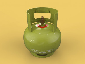 lpg cooking gas bottle cylinder 3 kg for kitchen 3d 3D-Modell
