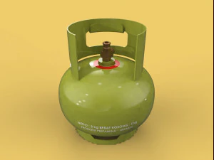 Баллон с газом для приготовления сжиженного нефтяного газа 3 кг для кухни - 3d модель 3D Модель