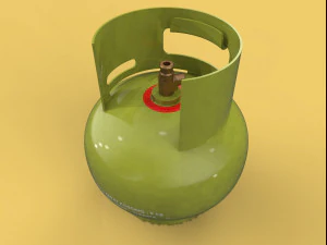 Баллон с газом для приготовления сжиженного нефтяного газа 3 кг для кухни - 3d модель 3D Модель