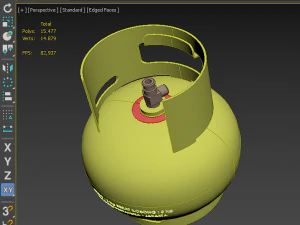 Баллон с газом для приготовления сжиженного нефтяного газа 3 кг для кухни - 3d модель 3D Модель