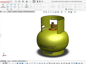 Баллон с газом для приготовления сжиженного нефтяного газа 3 кг для кухни - 3d модель 3D Модель