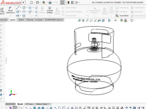Баллон с газом для приготовления сжиженного нефтяного газа 3 кг для кухни - 3d модель 3D Модель