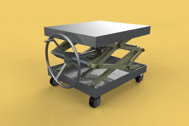vintage industrial scissor lift table Modèle 3D .c4d .max .obj .3ds .fbx .stl .blend 