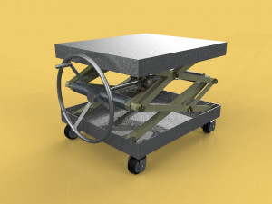 vintage industrial scissor lift table  3D Model
