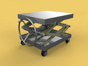 vintage industrial scissor lift table 3D Model