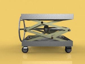 vintage industrial scissor lift table Modèle 3D