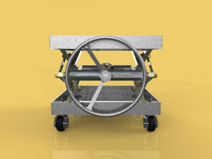 vintage industrial scissor lift table Modèle 3D