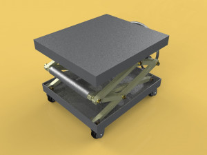 vintage industrial scissor lift table Modèle 3D