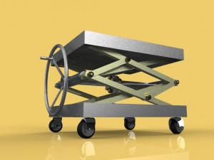 vintage industrial scissor lift table Modèle 3D