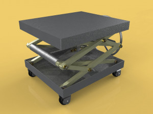 vintage industrial scissor lift table Modèle 3D