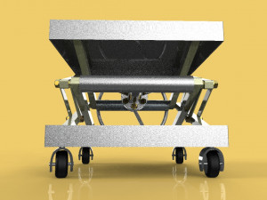 vintage industrial scissor lift table Modèle 3D