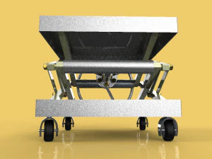 vintage industrial scissor lift table 3D Model