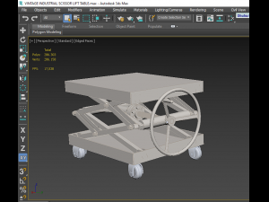 vintage industrial scissor lift table Modèle 3D