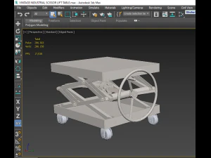 vintage industrial scissor lift table 3D Model