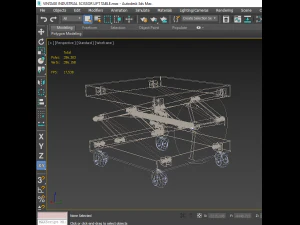 vintage industrial scissor lift table 3D Model