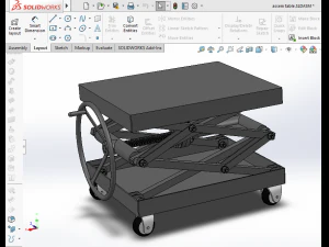 vintage industrial scissor lift table 3D Model