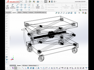 vintage industrial scissor lift table Modèle 3D