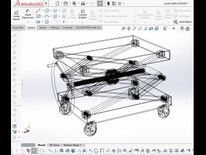 vintage industrial scissor lift table 3D Model